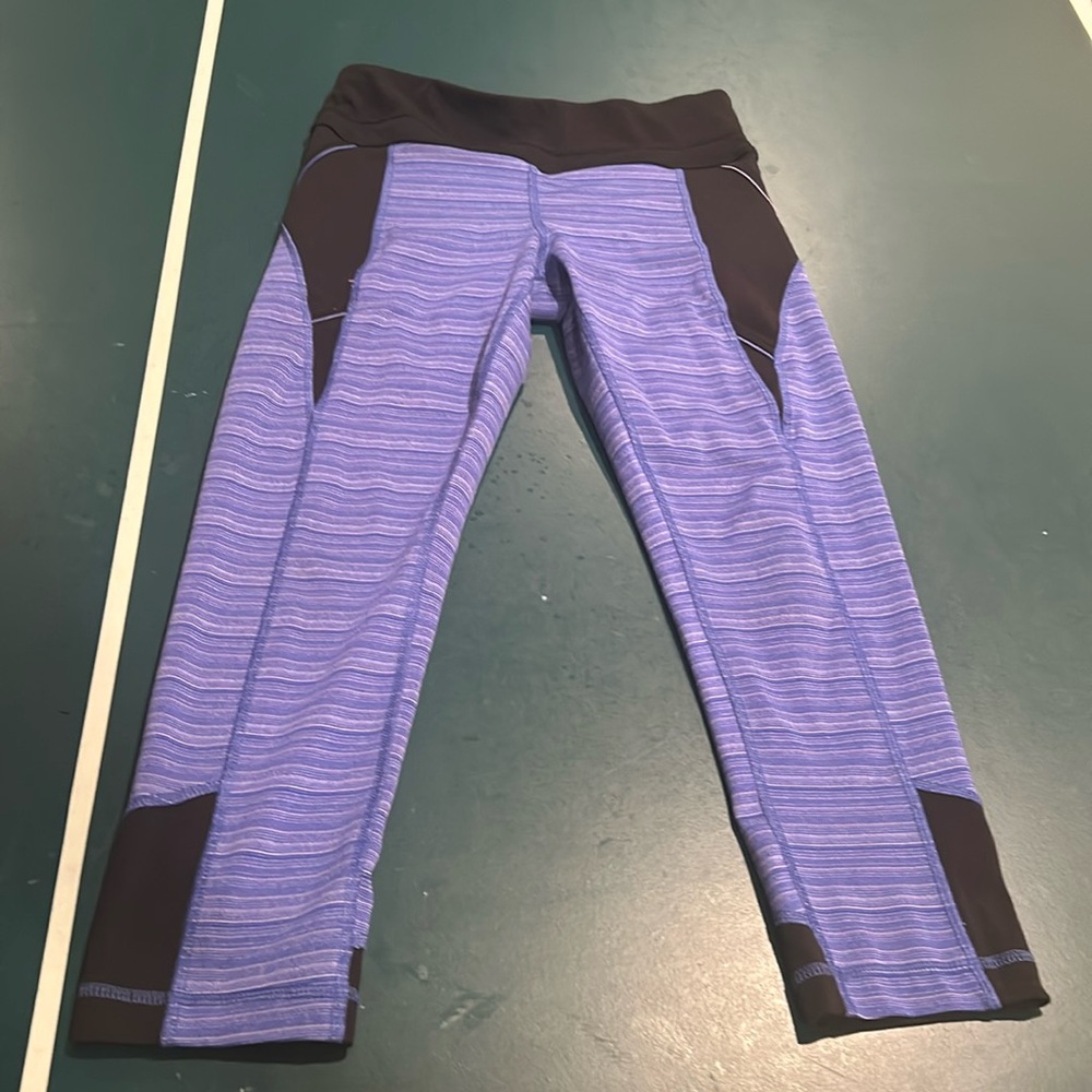 Purple White and Black Leggings
